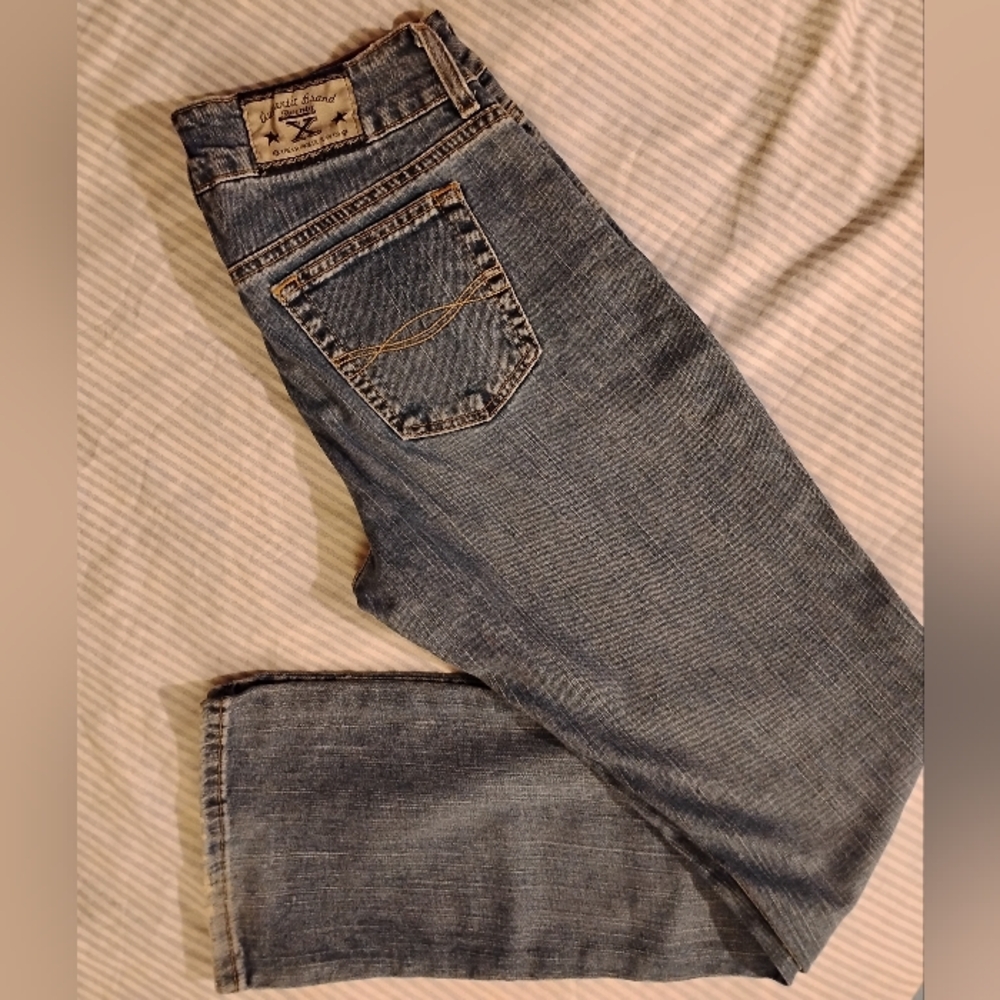 Vintage Wrangler Snap Front Cherry Lined Straight Leg Denim Jeans Jr.11 - Picture 4 of 14